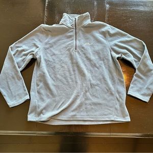 Eddie Bauer XXL Short Blue Fleece Quarter Zip No Sizing Winter Gray Blue